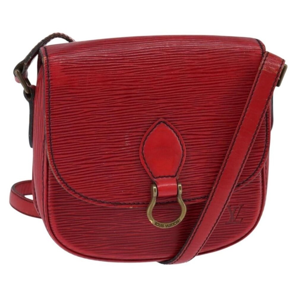 Authentic LOUIS VUITTON Epi Saint Cloud PM Shoulder Bag Red M52217 LV